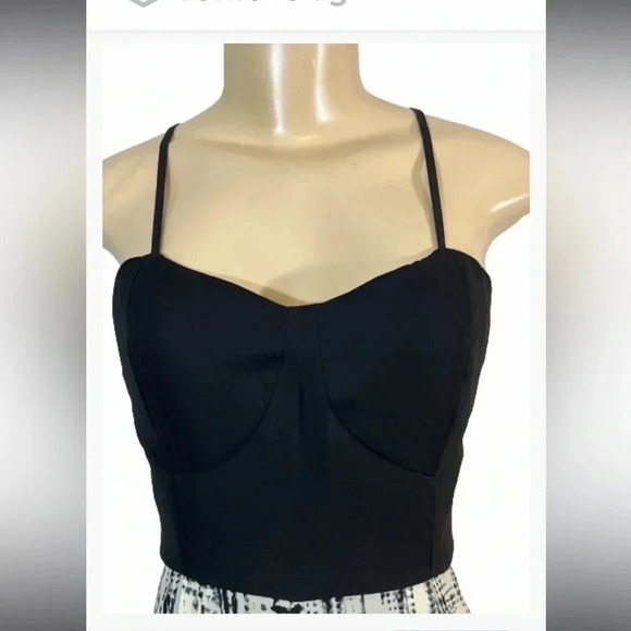 Pinky Jumpsuit black&cream print spaghetti strap sleeveless polyester size small - Picture 7 of 12